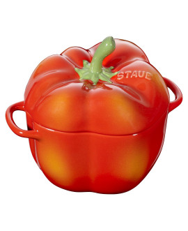 Staub Ceramique Cocotte Peperone 11 cm Arancione Rosso