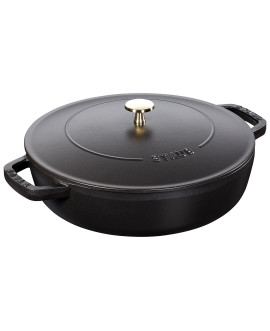 Staub Braisers Tegame Chistera Rotondo Ghisa 24cm Nero