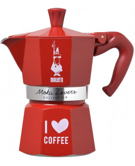 Bialetti Moka Express "I love coffee"  Rosso 3 Tazze