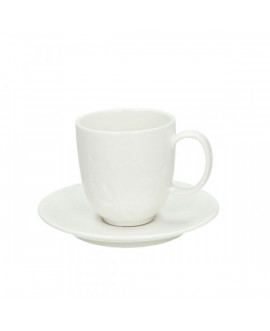 Tognana Confezione 6 Tazze Caffè Linea Moon Con Piatto Bianco