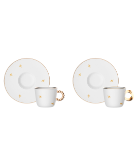 Bialetti Set 2 Tazze Cappuccio Oro delle Api