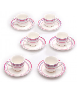 Tognana 6 Tazze Caffè Con Piattino New Bone China Perla Granada...